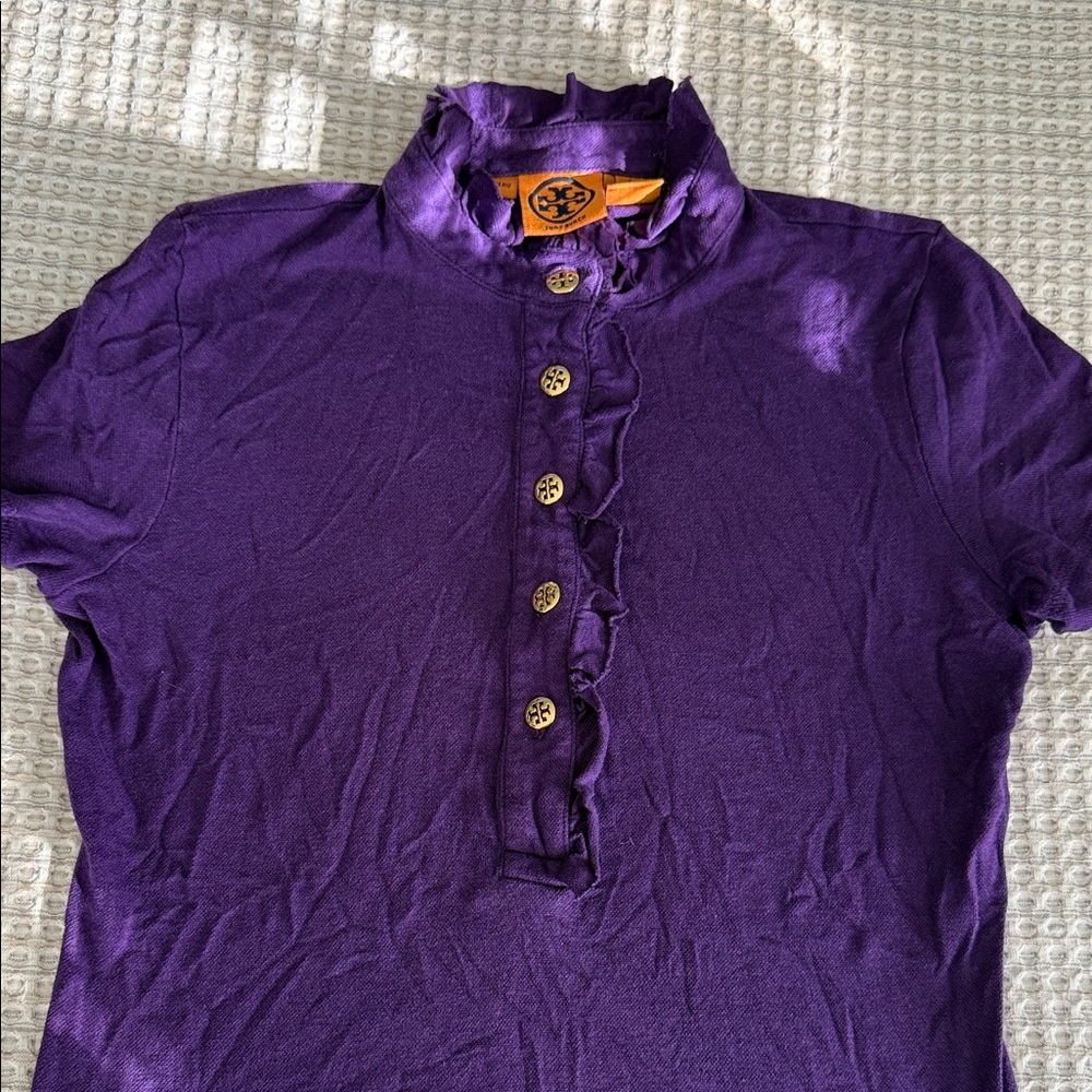 Tory Burch Purple Top with Gold Buttons